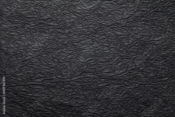 Obraz Wrinkled black paper texture background