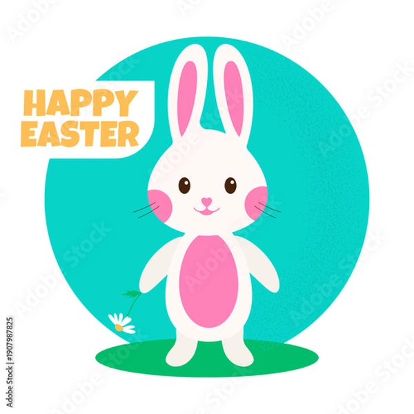 Obraz Easter card with bunny.Vector.