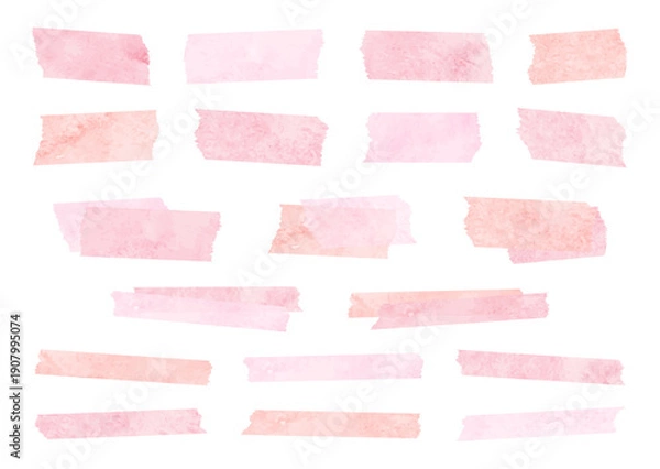 Obraz 水彩のさくら色のマスキングテープ