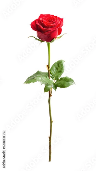 Obraz A single red rose on a png transparent