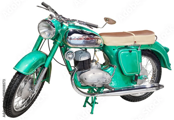 Obraz Retro old motorcycle isolated on transparent