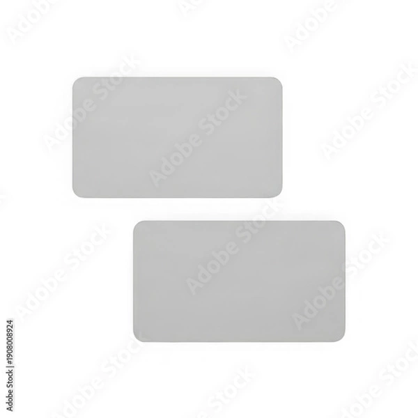 Obraz Minimalist abstract design with two gray rectangular shapes on plain background isolated on transparent background