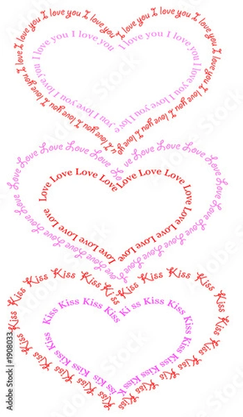 Fototapeta hearts consisting of words
