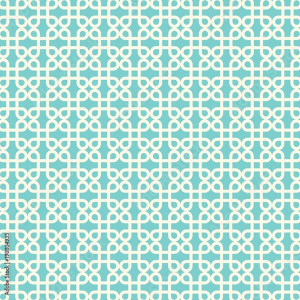 Fototapeta Turquoise geometric seamless pattern