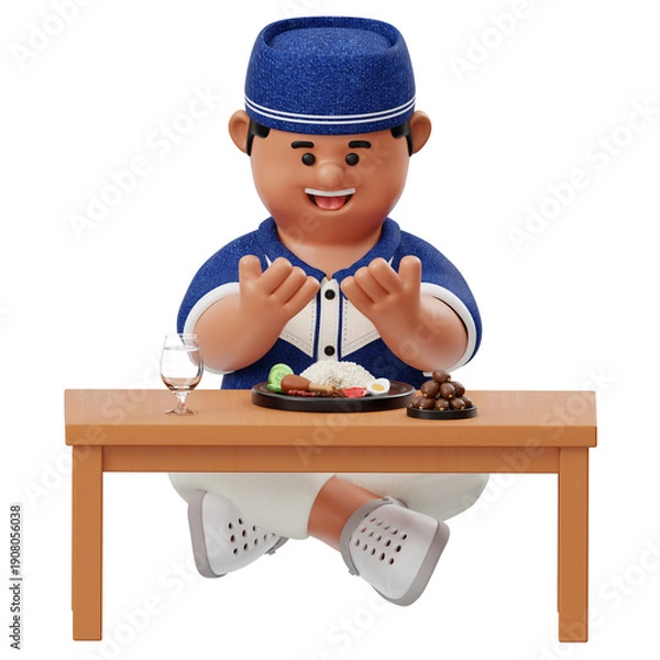 Fototapeta Boy Praying Before Meal