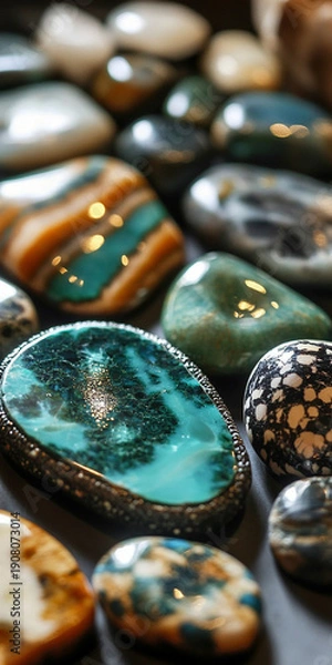 Obraz カラフルな天然石の背景