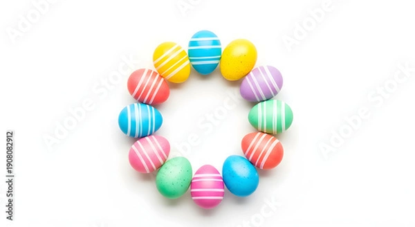 Obraz colorful easter eggs isolated on white    background