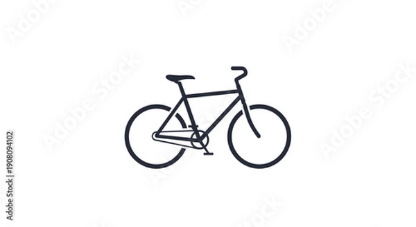 Obraz Simple Black Bicycle Illustration.