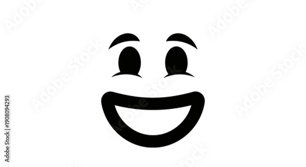 Obraz Smiling Face Simple Black Icon.