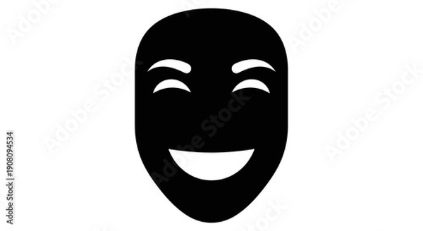 Obraz Theater Mask Smiling Face Icon.