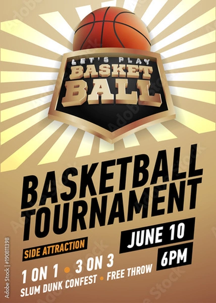 Obraz Basketball poster realistic