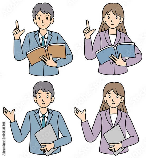 Obraz 説明するビジネスマンとビジネスウーマン