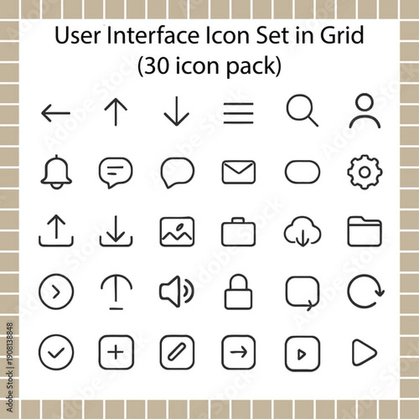 Obraz Modern UI icons for website design.ai