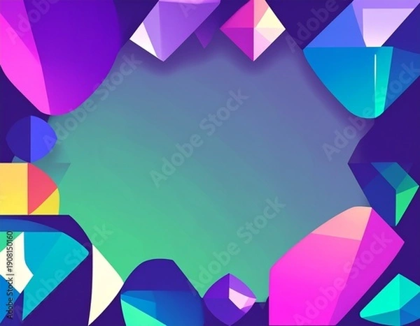 Fototapeta 幾何学的な宝石モチーフのモダンな抽象背景フレーム