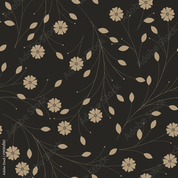 Obraz Stylish pattern with cute flowers and leaves