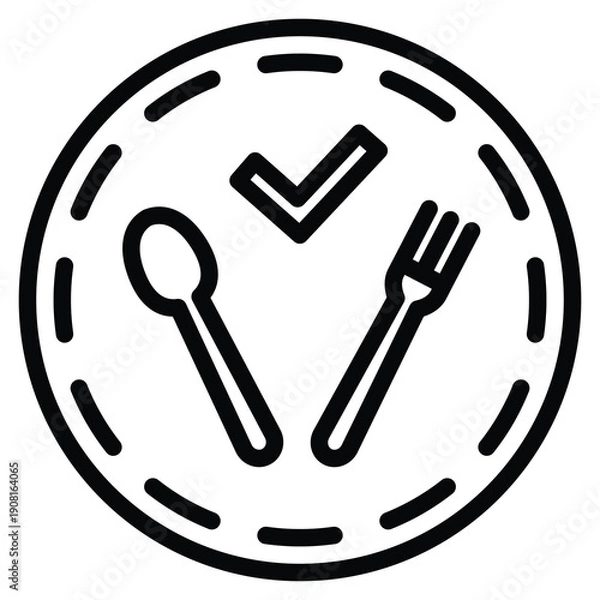 Fototapeta Casual Dining Icon Line Vector Illustration