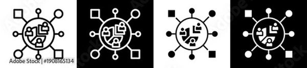 Obraz Segment Archetype Icon Set In Black And White Filled Style Collection 