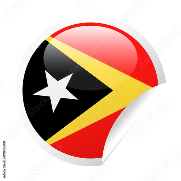 Fototapeta East Timor Flag Vector Round Corner Paper Icon