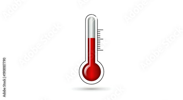 Fototapeta Rising temperature indicated by modern red thermometer