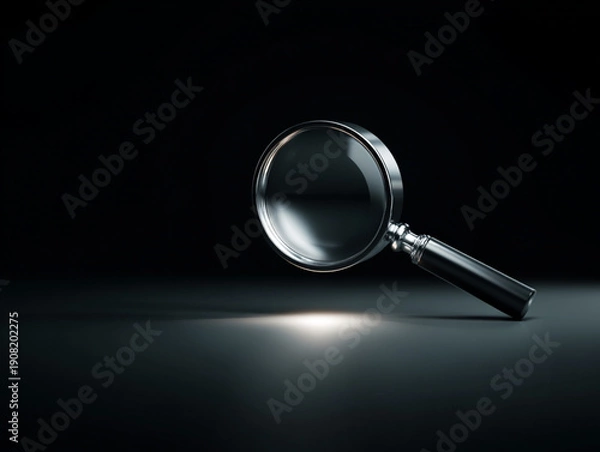 Obraz search concept isolated on a black background