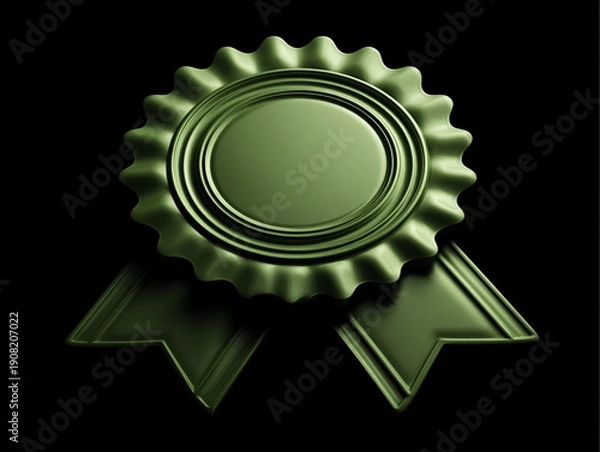 Obraz green certification seal isolated on a black background