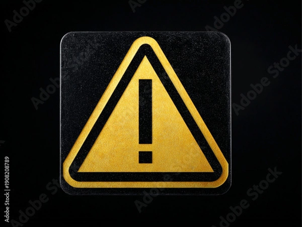 Obraz warning label isolated on a black background