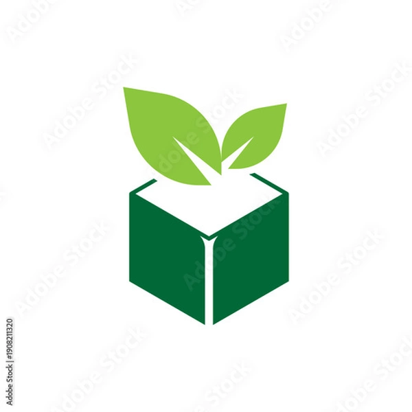 Obraz Illustration of a simple cardboard leaf box vector