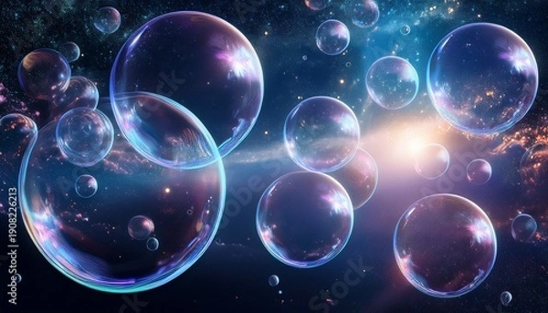 Obraz ethereal bubbles in space
