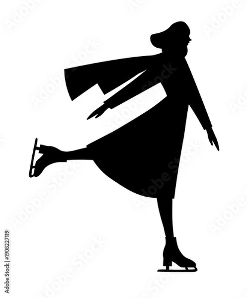 Obraz Figure skating silhouette	
