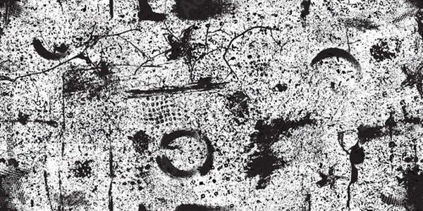 Obraz Scratched grungy endless pattern . seamless pattern texture. Organic overlay pattern . Vector repeatable scratchy texture .Screen print endless pattern texture. Scratches background texture.

