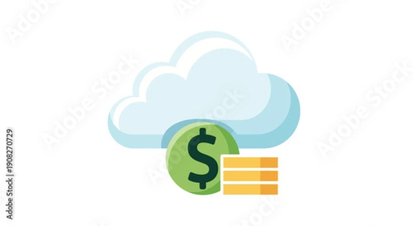 Obraz Cloud Computing Financial Management, Cost Optimization, and Digital Economy Concept
