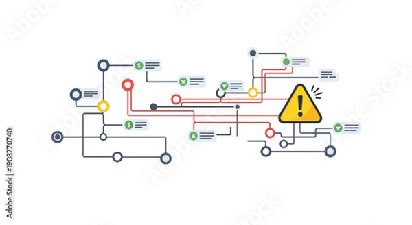 Obraz Cyber Security Network Warning and Alert Icon