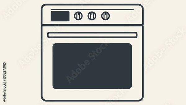 Obraz Modern kitchen oven illustration for culinary and baking content