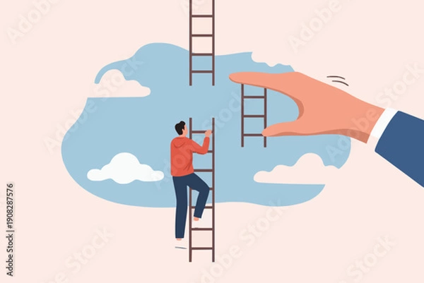 Fototapeta Helping Hand and Ladder