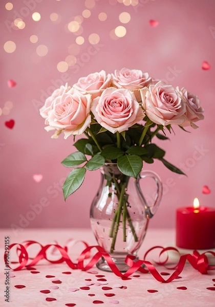 Obraz Rose Bouquet Romance: Soft Light & Sweet Affection