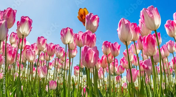 Obraz White-pink tulips