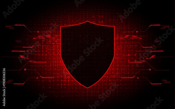 Obraz Cyber security technology concept , Shield With Keyhole icon , personal data , vector illustration.	