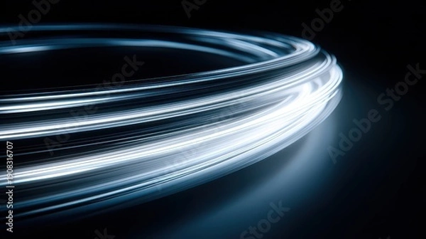 Obraz Light Trails on Dark Background Creating Abstract Motion Effect