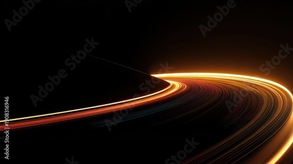 Fototapeta Abstract Light Trails on Black Background for Creative Projects