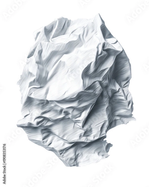 Fototapeta Crumpled White Paper Ball