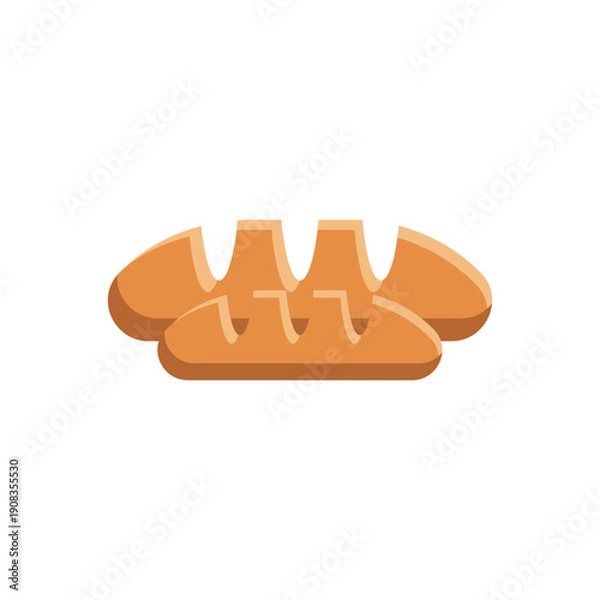 Obraz Illustration of a simple baguette bread vector