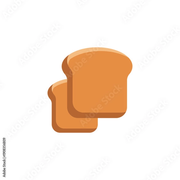 Obraz Illustration of simple white bread vector