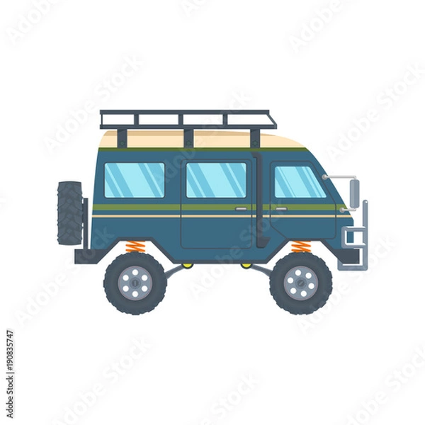 Obraz Off-road Vehicle Van with mud tire. Vector