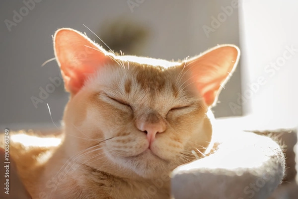 Obraz Sleeping burmese cat portrait