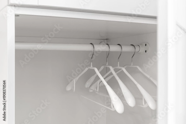 Obraz Wardrobe hangers close up