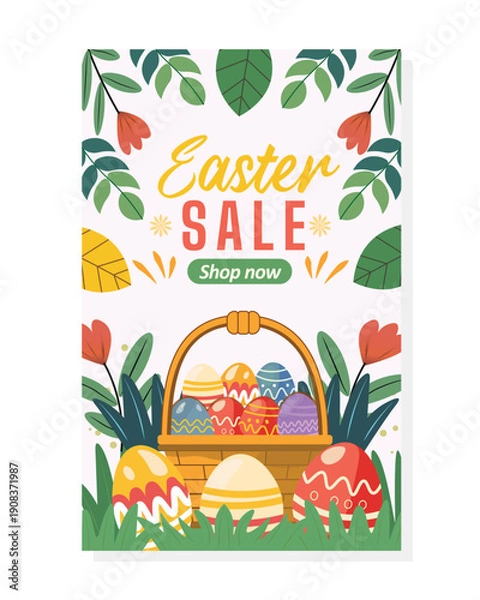 Obraz Spring Easter Sale Advertising Banner Background