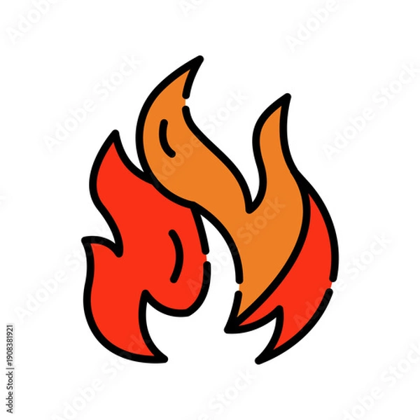 Obraz fire color line icon.