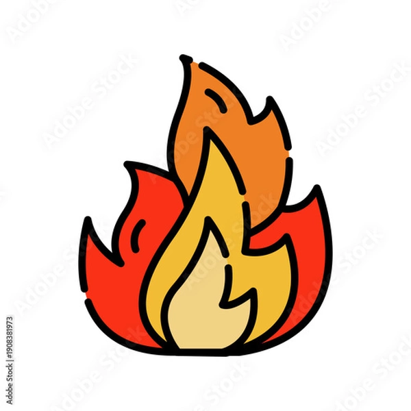 Obraz fire color line icon.