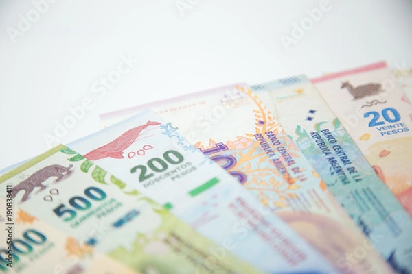 Obraz argentine money with white background