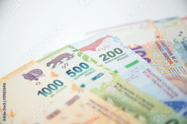 Obraz argentine money with white background